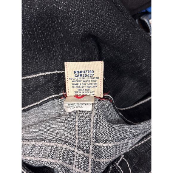 Vintage True Religion Jeans 28 Womens Y2K Low Rise Flap Pocket Dark Embroidered - Picture 7 of 8